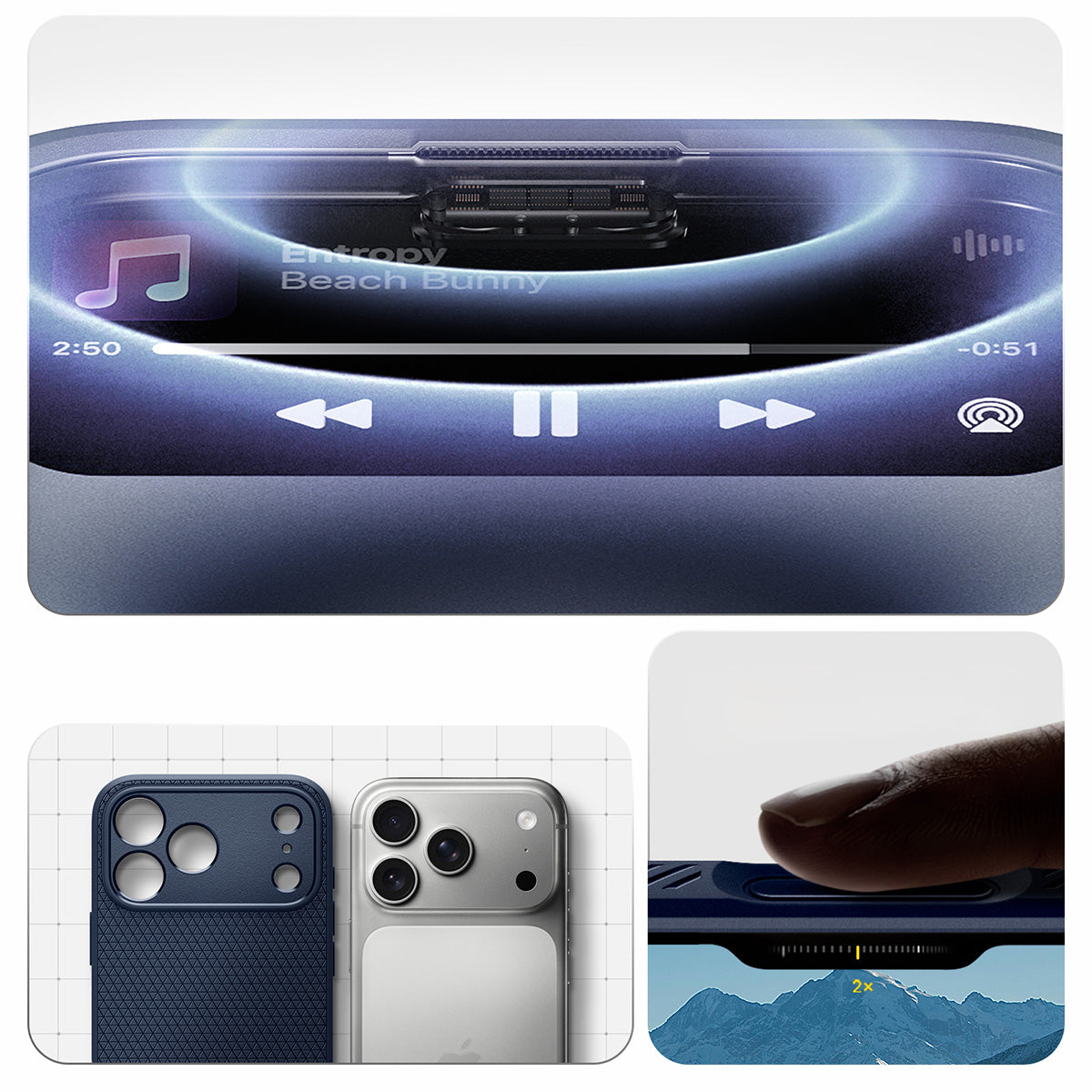 Handyhülle für iPhone 17 Pro, Spigen Liquid Air, Dunkelblau