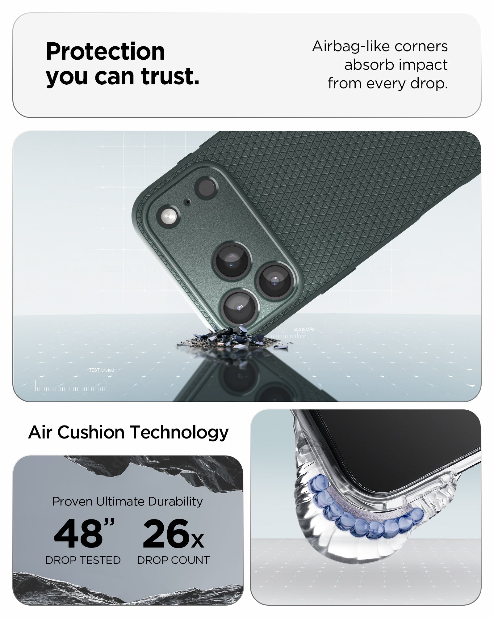Handyhülle für iPhone 18 Pro, Spigen Liquid Air, Grün (5/14)