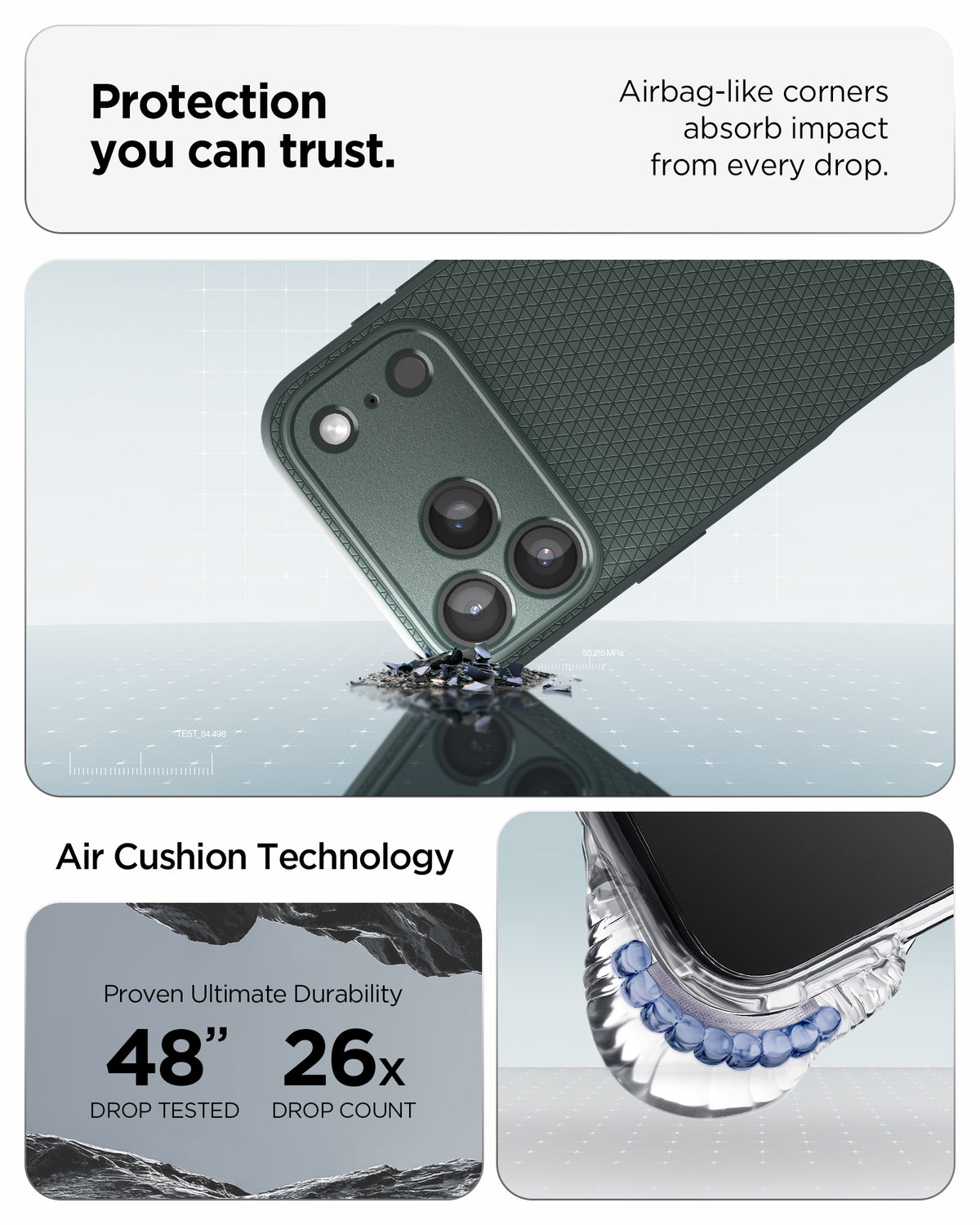 Handyhülle für iPhone 18 Pro Max, Spigen Liquid Air, Grün (5/14)
