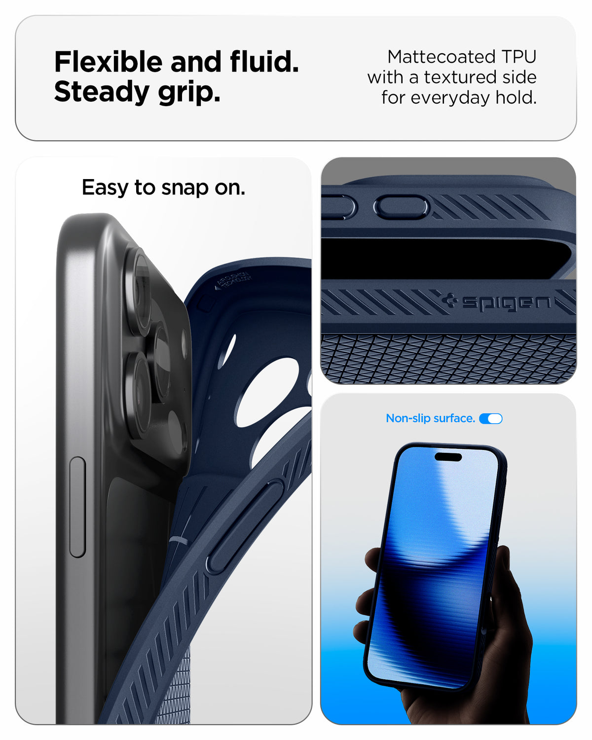 Handyhülle für iPhone 18 Pro, Spigen Liquid Air, Dunkelblau (4/14)