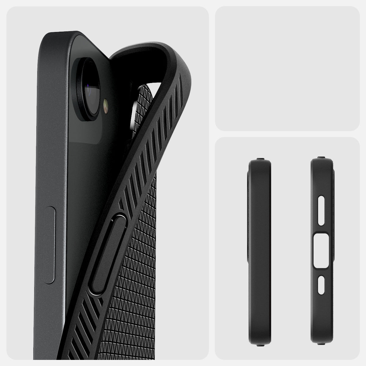 Handyhülle für iPhone 17e / 16e, Spigen Liquid Air, Schwarz