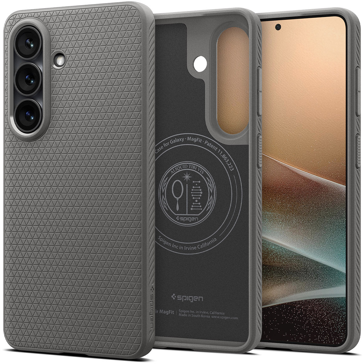 Handyhülle für Galaxy S26, Spigen Liquid Air Mag mit MagSafe, Grau