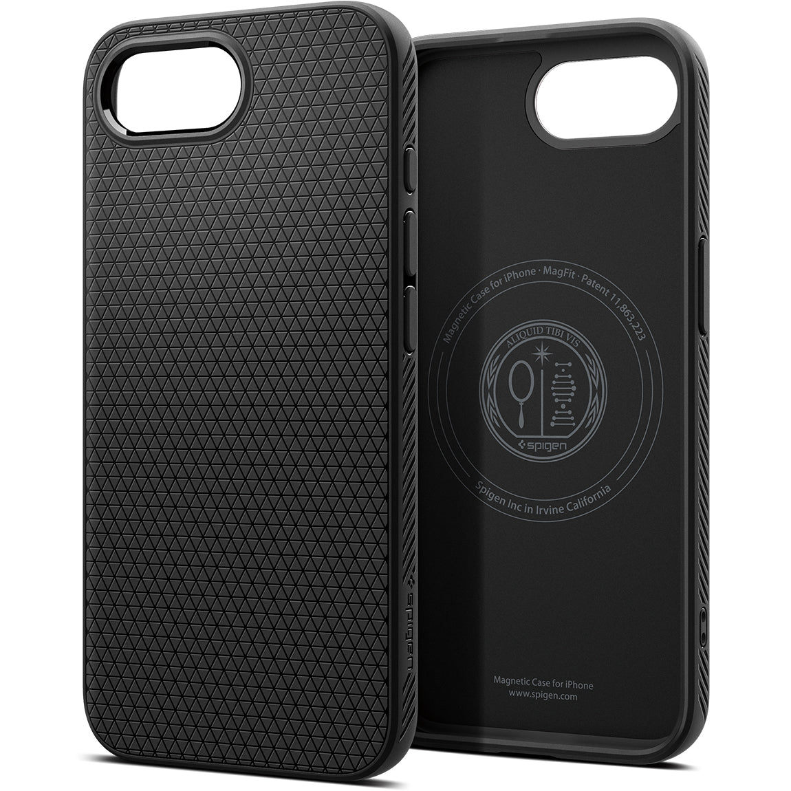 Handyhülle für iPhone 17e / 16e, Spigen Liquid Air Mag mit MagSafe, Schwarz