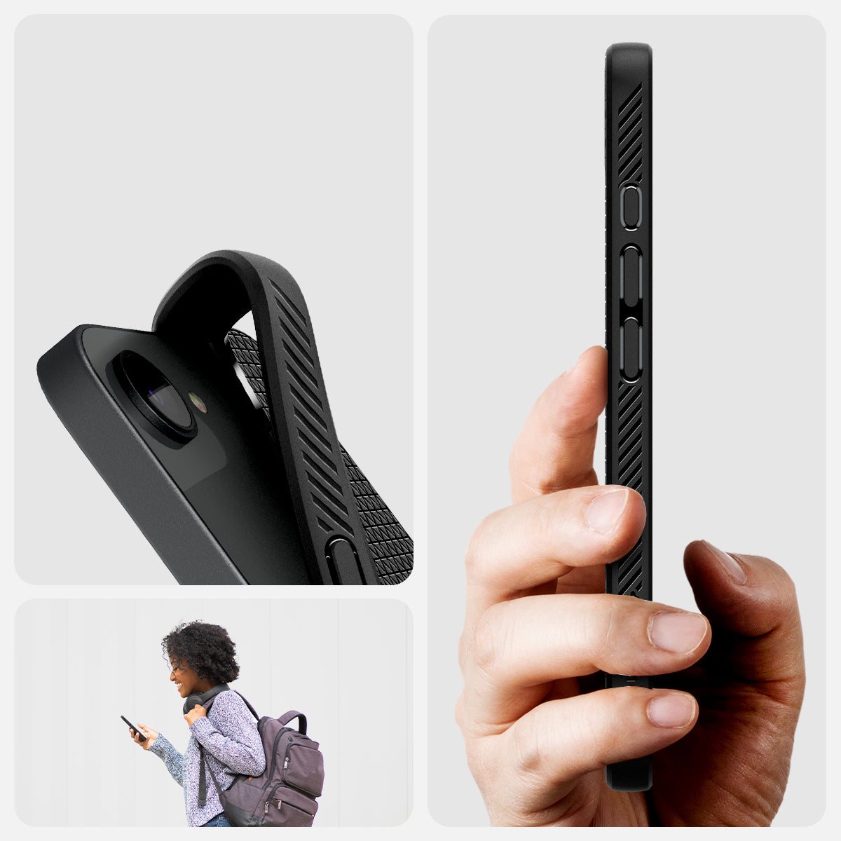 Handyhülle für iPhone 17e / 16e, Spigen Liquid Air Mag mit MagSafe, Schwarz