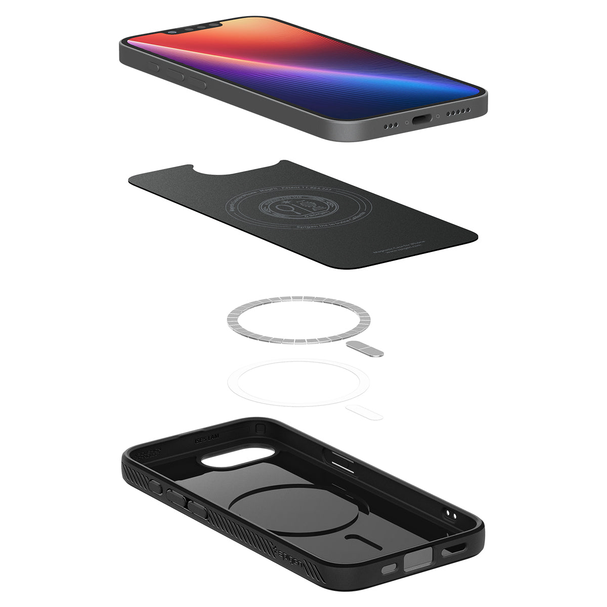 Handyhülle für iPhone 17e / 16e, Spigen Liquid Air Mag mit MagSafe, Schwarz