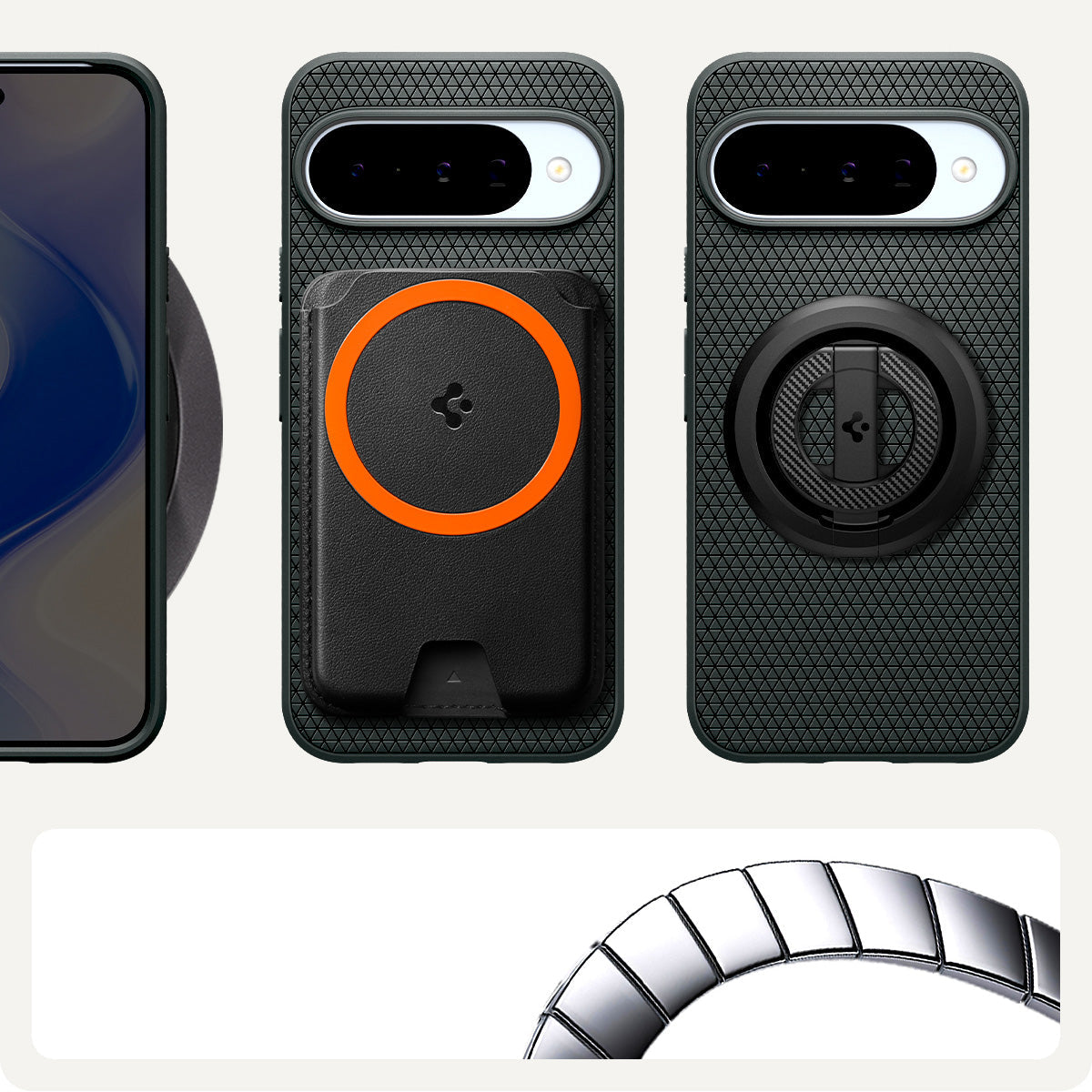 Handyhülle für Google Pixel 10 Pro / Pixel 10, Spigen Liquid Air Mag mit MagSafe, Grün