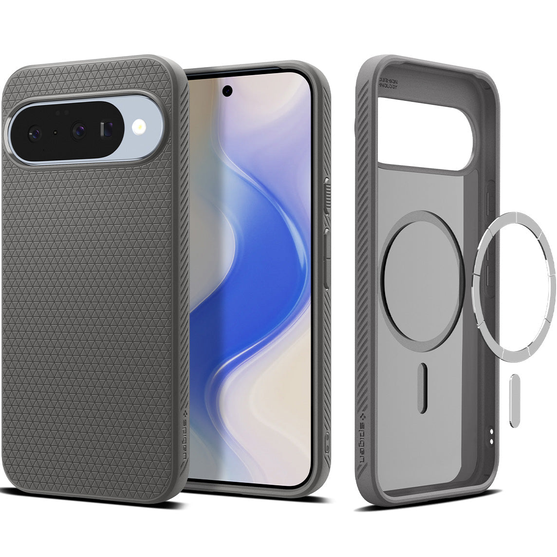 Handyhülle für Google Pixel 10 Pro / Pixel 10, Spigen Liquid Air Mag mit MagSafe, Grau