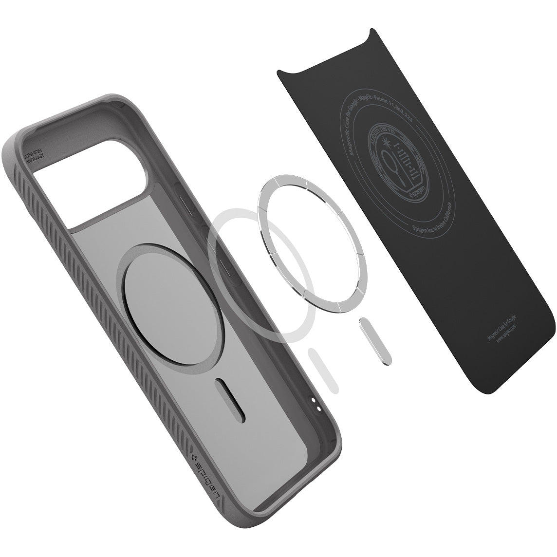 Handyhülle für Google Pixel 10 Pro / Pixel 10, Spigen Liquid Air Mag mit MagSafe, Grau