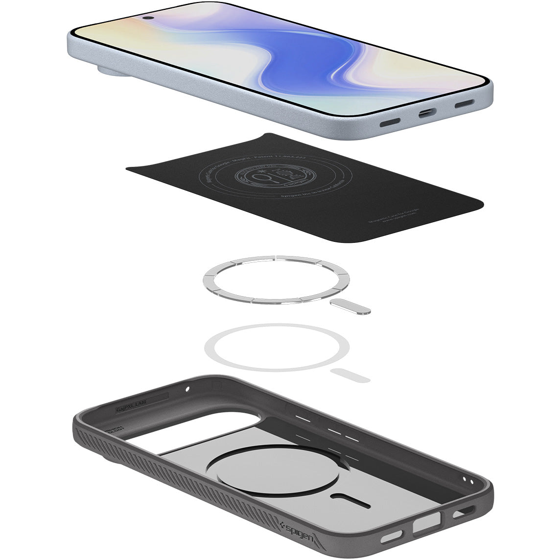 Handyhülle für Google Pixel 10 Pro / Pixel 10, Spigen Liquid Air Mag mit MagSafe, Grau