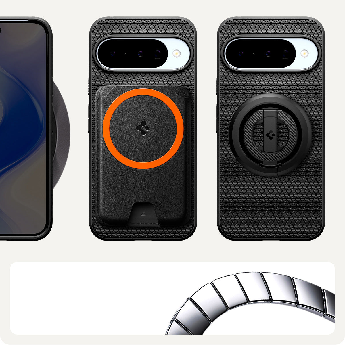 Handyhülle für Google Pixel 10 Pro / Pixel 10, Spigen Liquid Air Mag mit MagSafe, Schwarz
