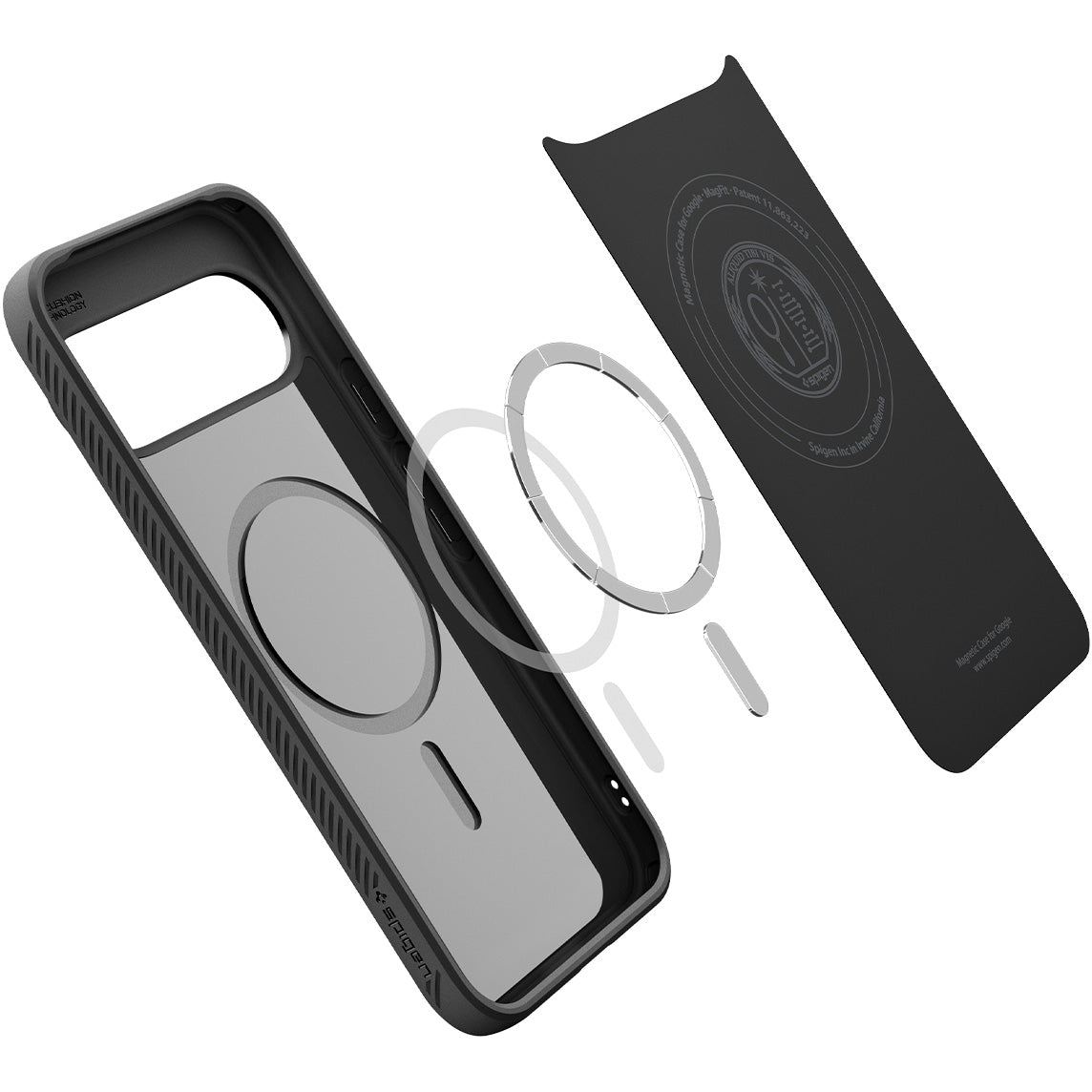 Handyhülle für Google Pixel 10 Pro / Pixel 10, Spigen Liquid Air Mag mit MagSafe, Schwarz