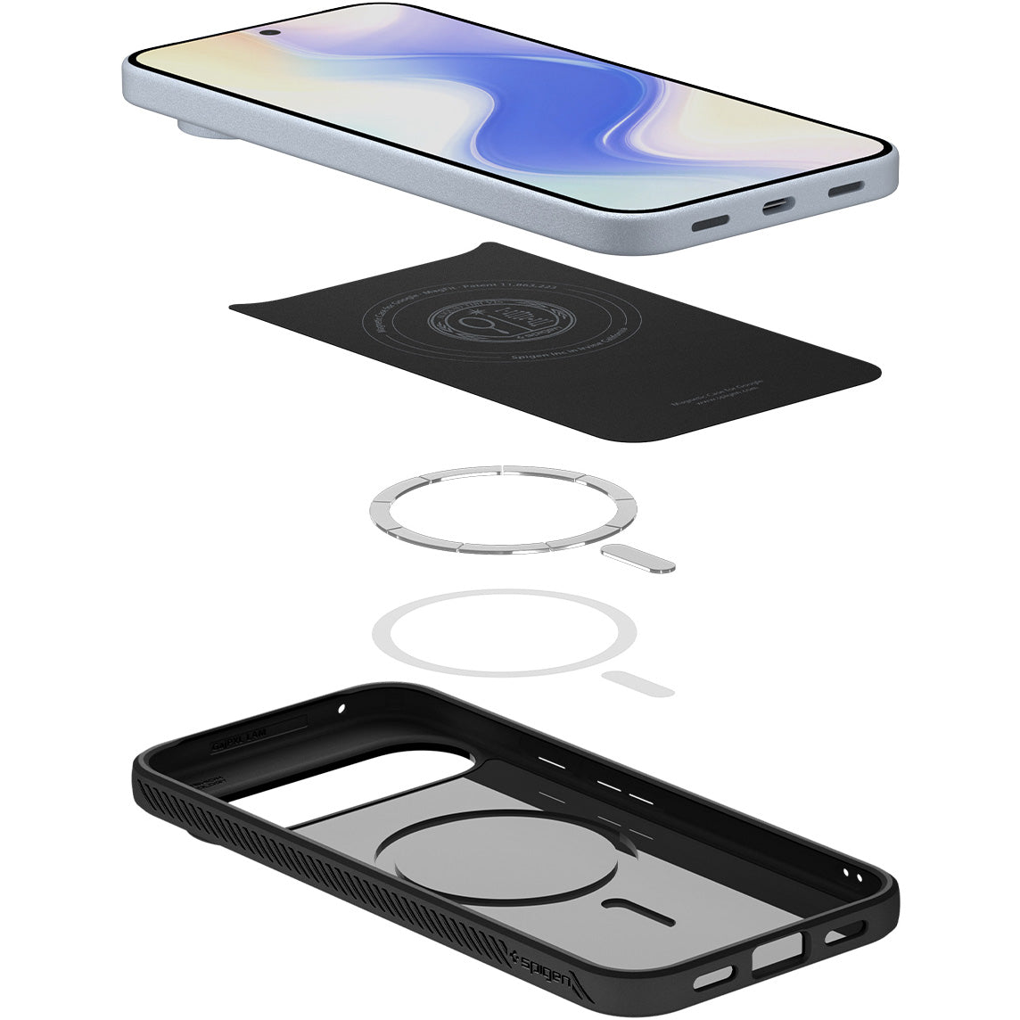 Handyhülle für Google Pixel 10 Pro / Pixel 10, Spigen Liquid Air Mag mit MagSafe, Schwarz