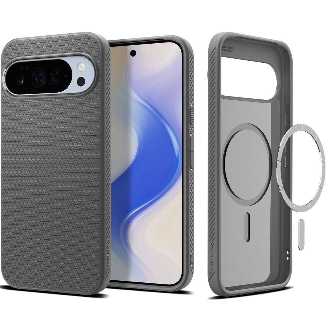 Handyhülle für Google Pixel 10 Pro XL, Spigen Liquid Air Mag mit MagSafe, Grau