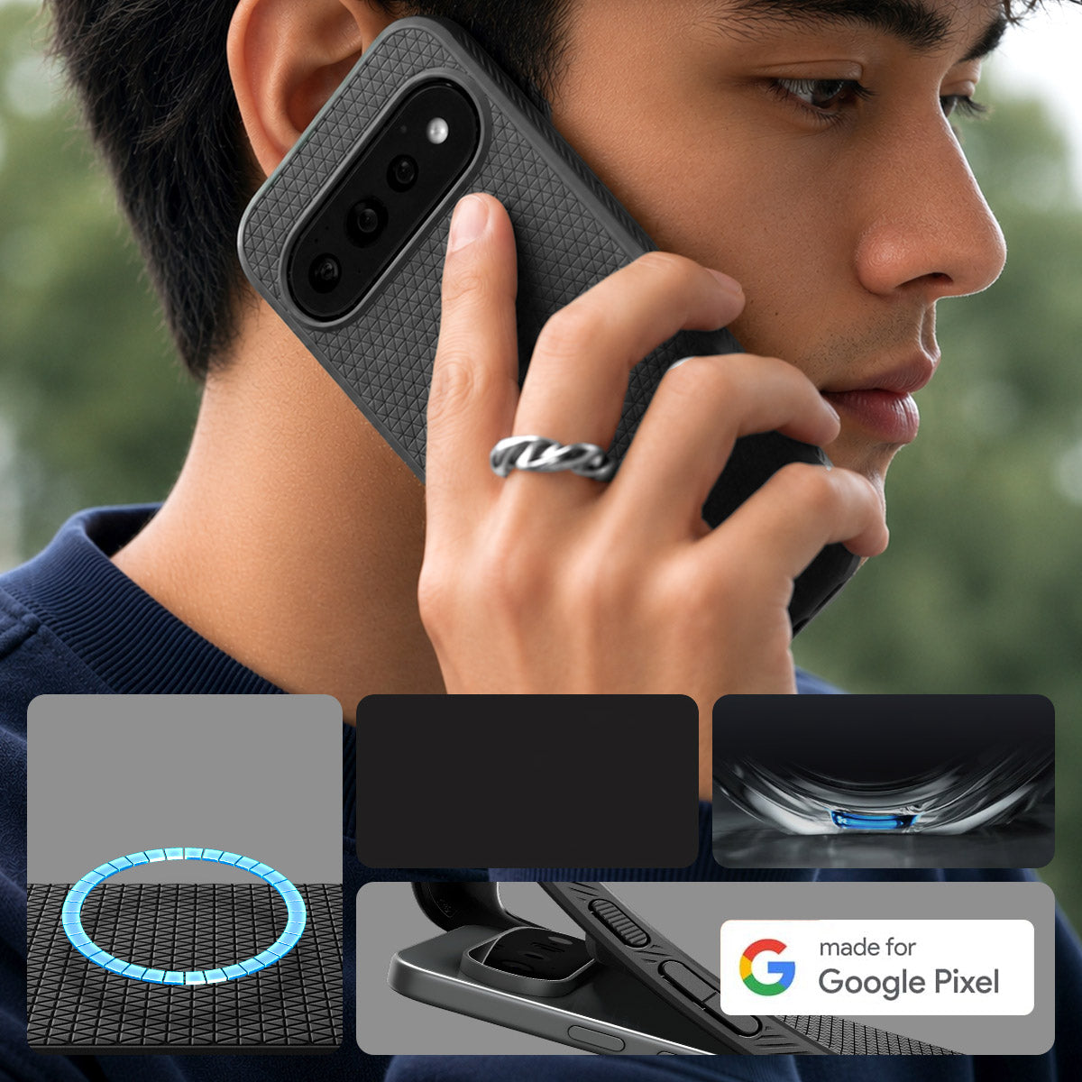 Handyhülle für Google Pixel 11 Pro XL, Spigen Liquid Air Mag mit MagSafe, Schwarz