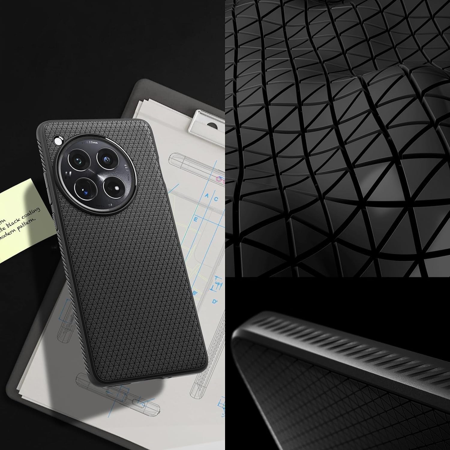 Schutzhülle für OnePlus 12, Spigen Liquid Air, Schwarz