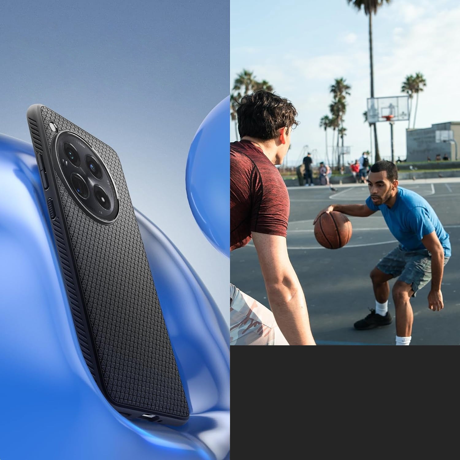Schutzhülle für OnePlus 12, Spigen Liquid Air, Schwarz
