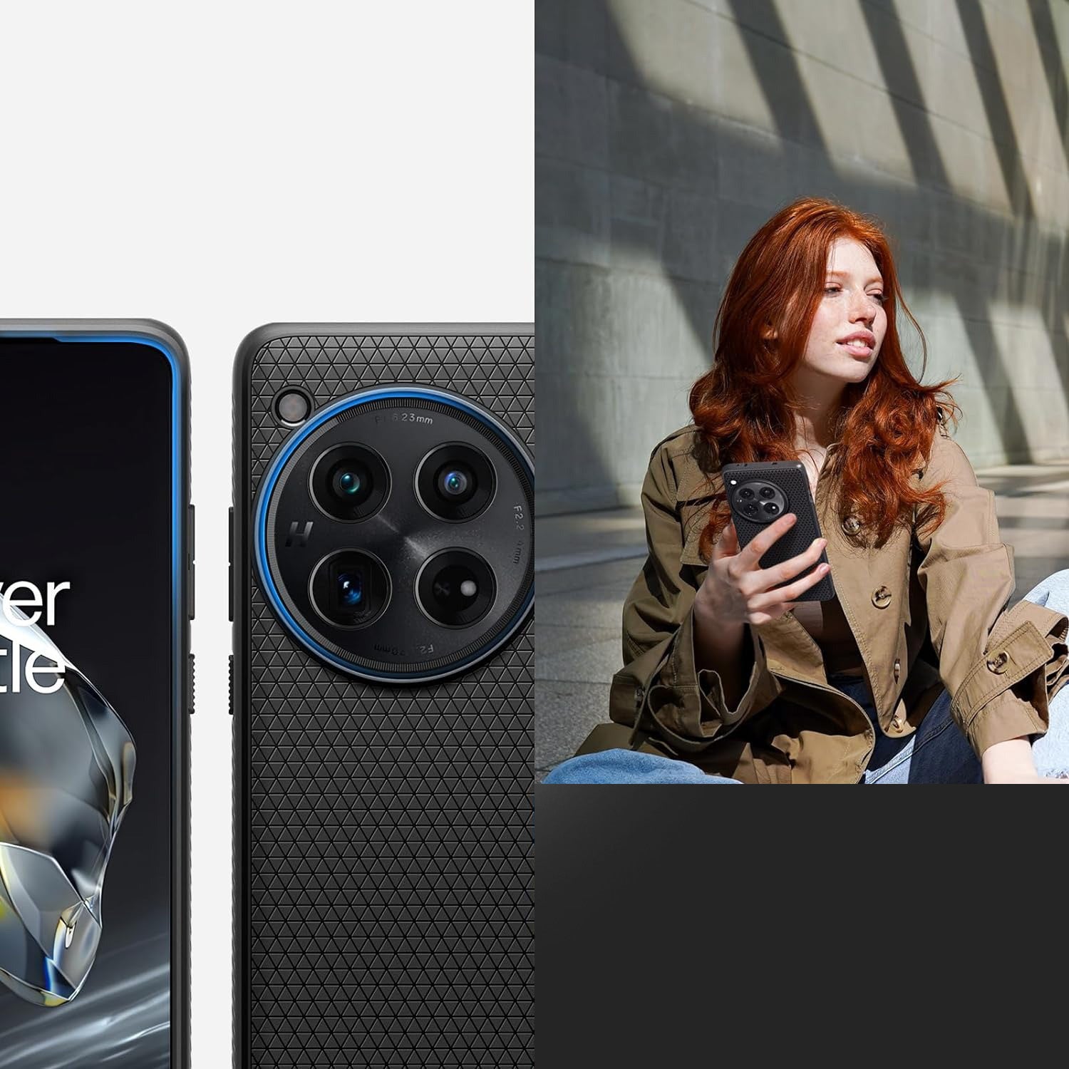 Schutzhülle für OnePlus 12, Spigen Liquid Air, Schwarz