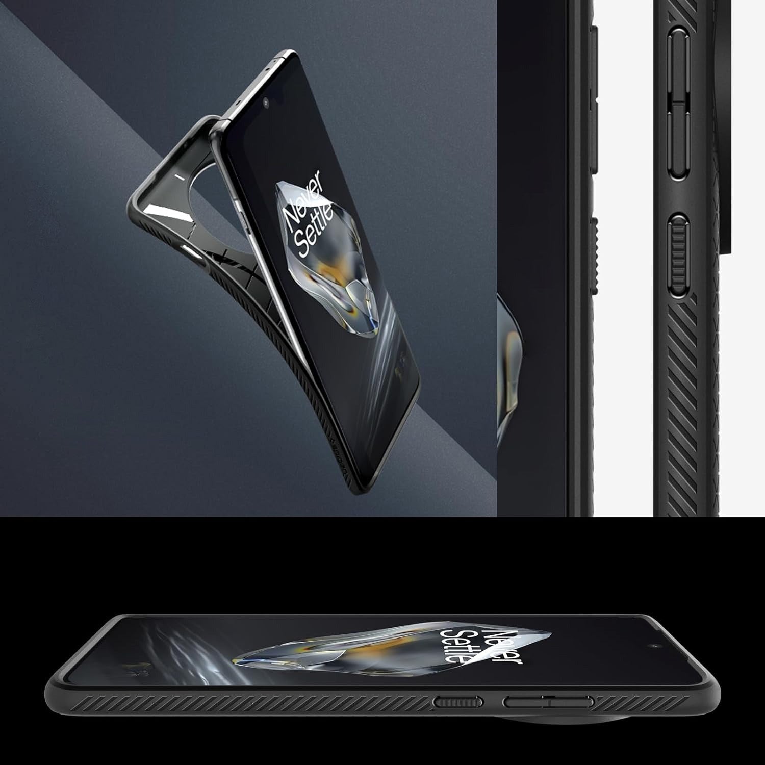 Schutzhülle für OnePlus 12, Spigen Liquid Air, Schwarz