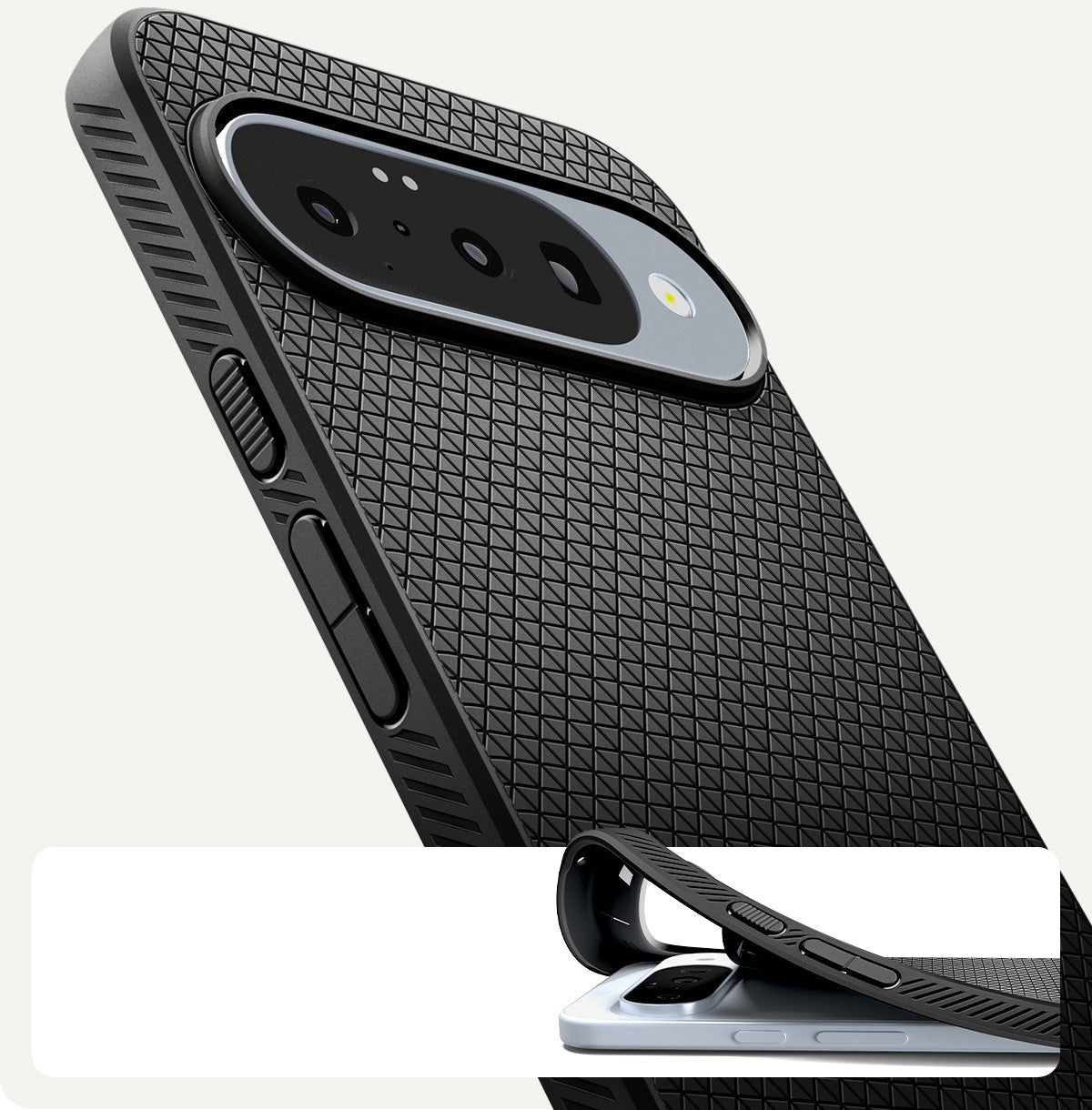 Handyhülle für Google Pixel 10 Pro / Pixel 10, Spigen Liquid Air, Schwarz