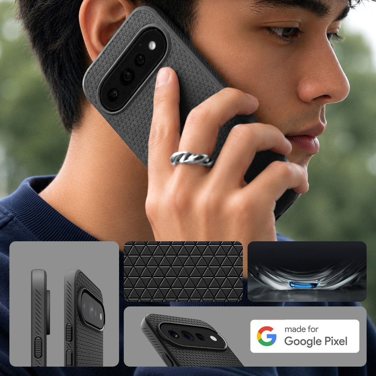 Handyhülle für Google Pixel 11 Pro, Spigen Liquid Air, Schwarz