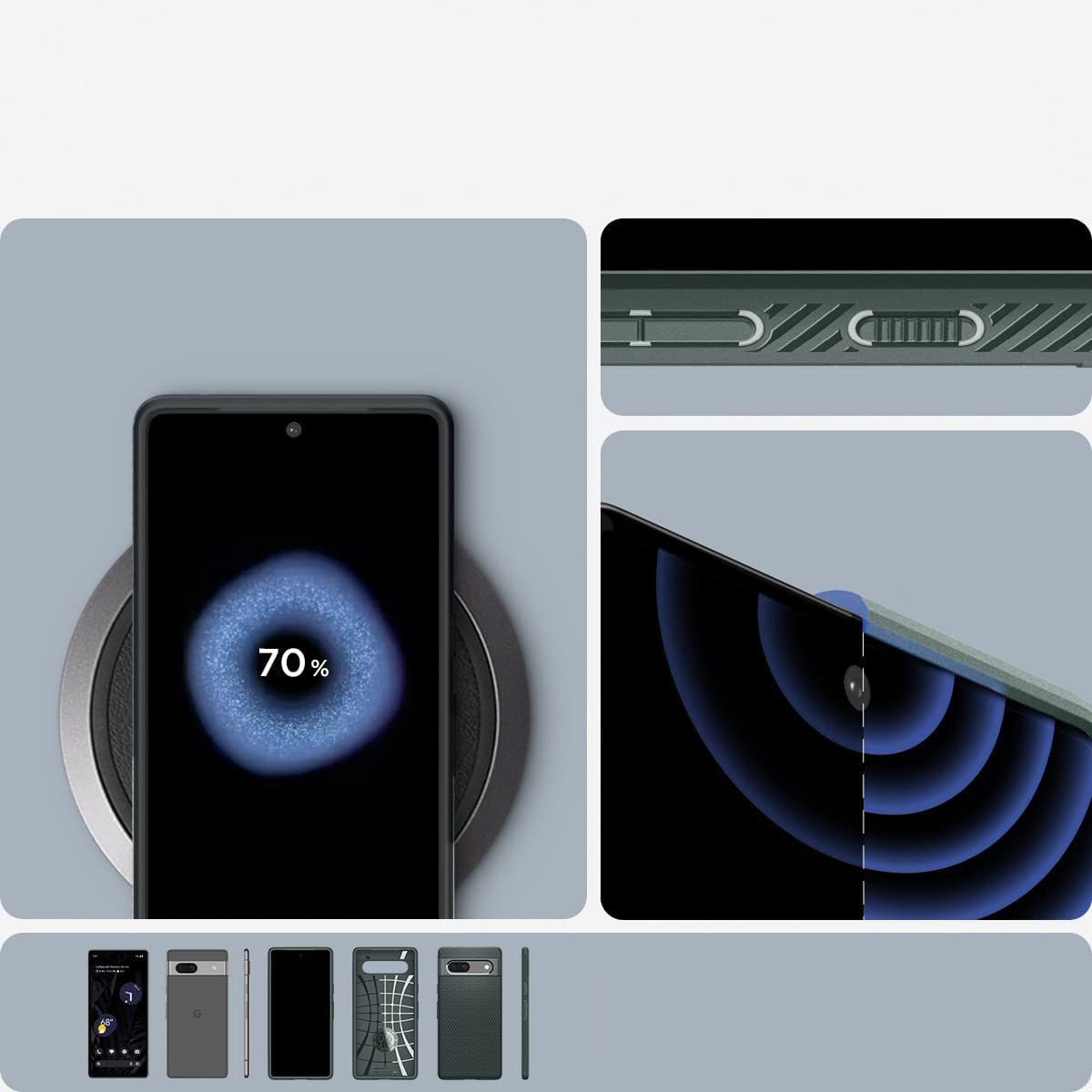 Schutzhülle Spigen Liquid Air für Pixel 7A, Grün