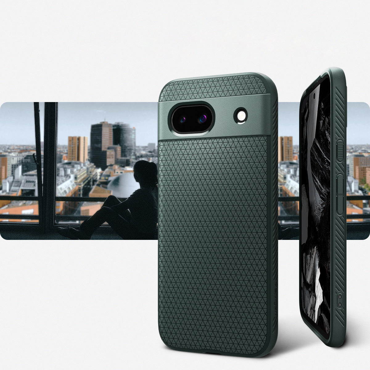 Schutzhülle für Google Pixel 8A, Spigen Liquid Air, Grün