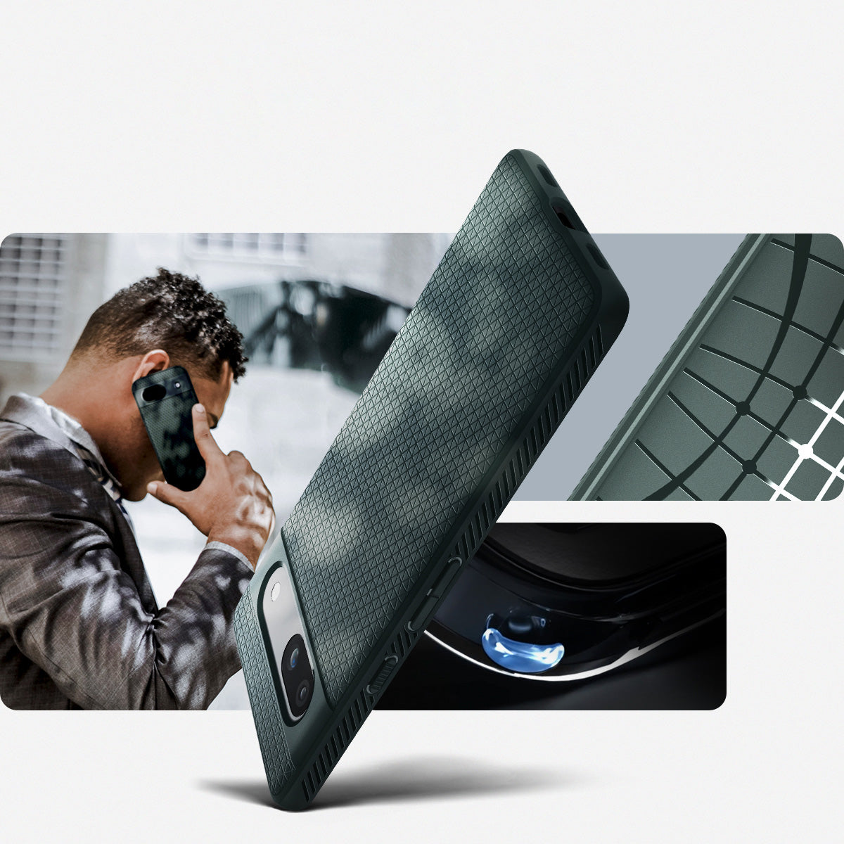 Schutzhülle für Google Pixel 8A, Spigen Liquid Air, Grün