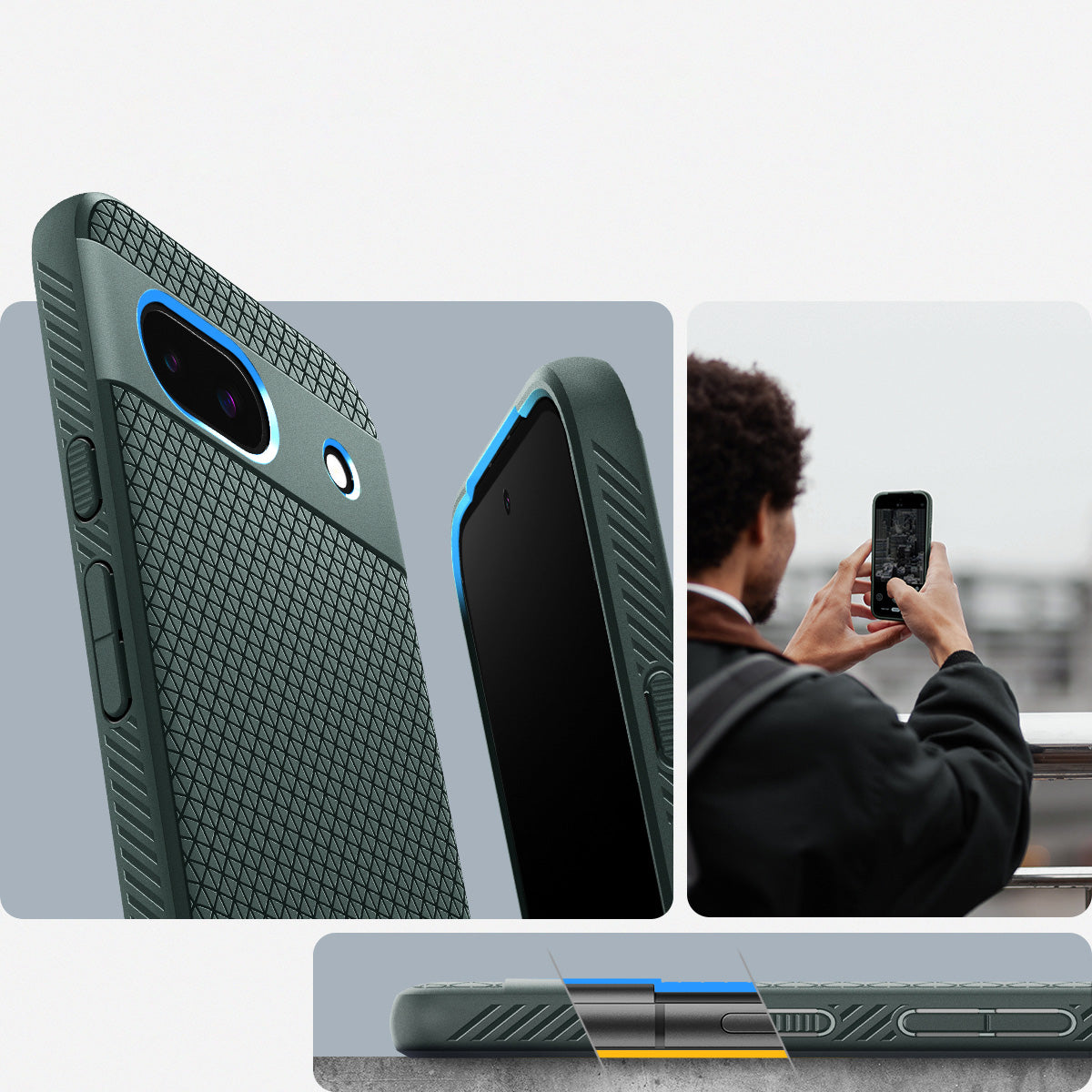 Schutzhülle für Google Pixel 8A, Spigen Liquid Air, Grün
