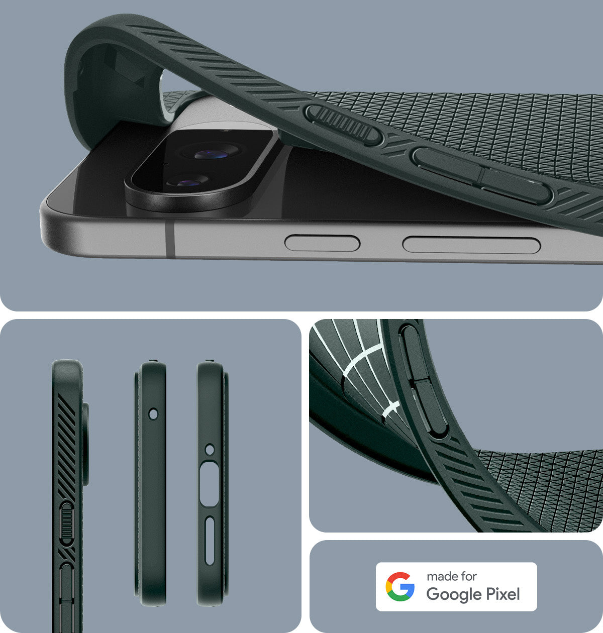 Schutzhülle für Google Pixel 9 / 9 Pro, Spigen Liquid Air, Grün