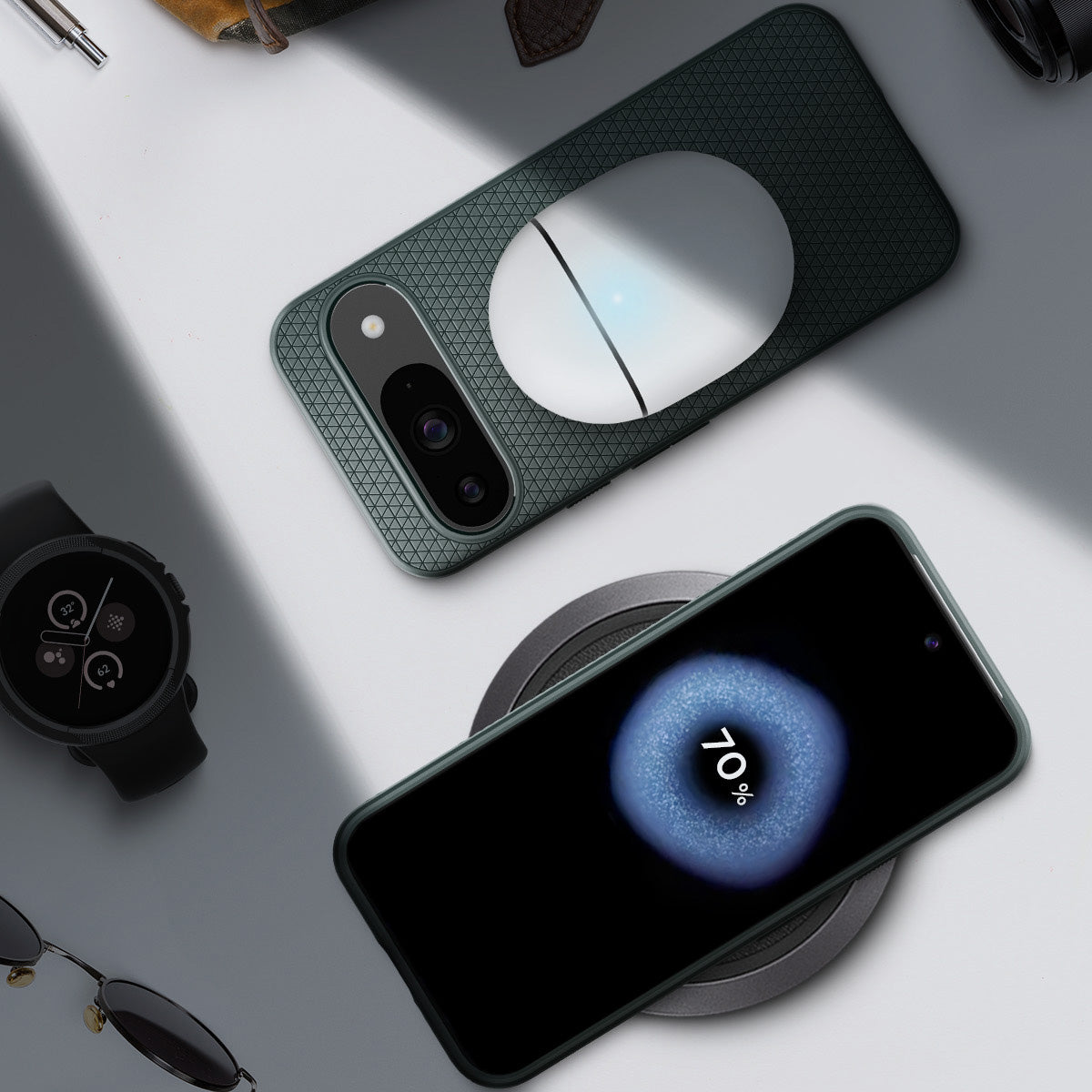Schutzhülle für Google Pixel 9 / 9 Pro, Spigen Liquid Air, Grün