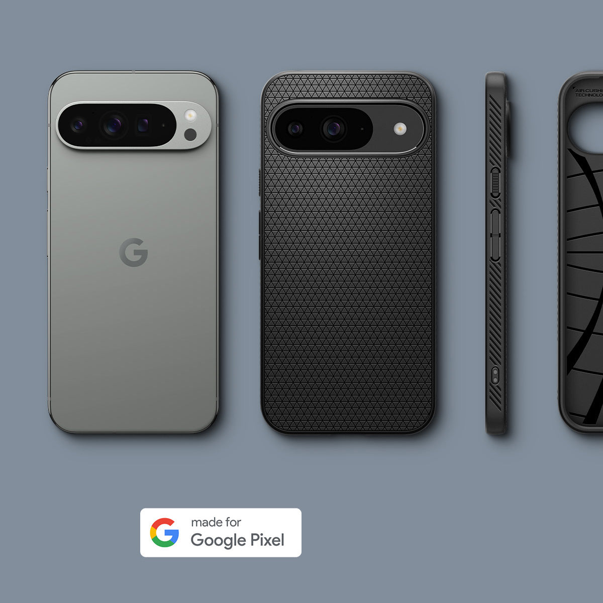 Schutzhülle für Google Pixel 9 / 9 Pro, Spigen Liquid Air, Schwarz