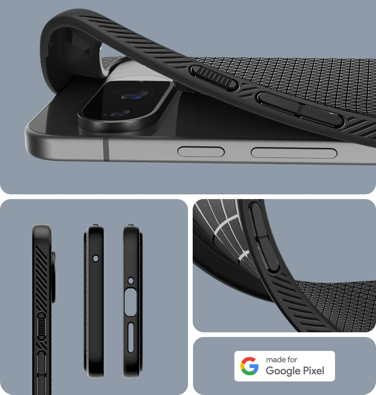 Schutzhülle für Google Pixel 9 / 9 Pro, Spigen Liquid Air, Schwarz