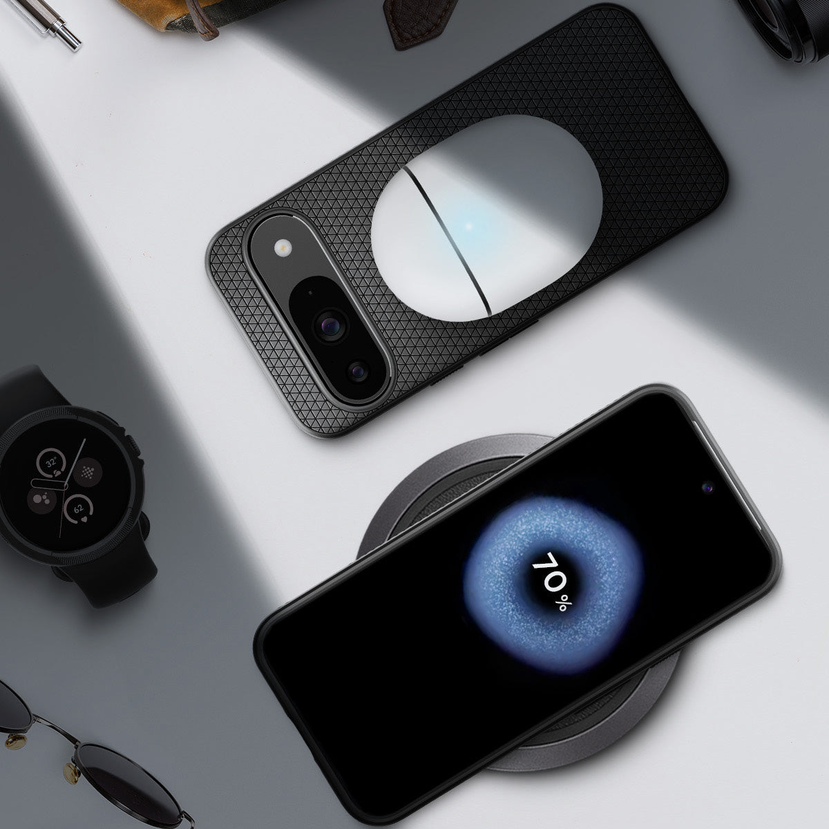 Schutzhülle für Google Pixel 9 / 9 Pro, Spigen Liquid Air, Schwarz