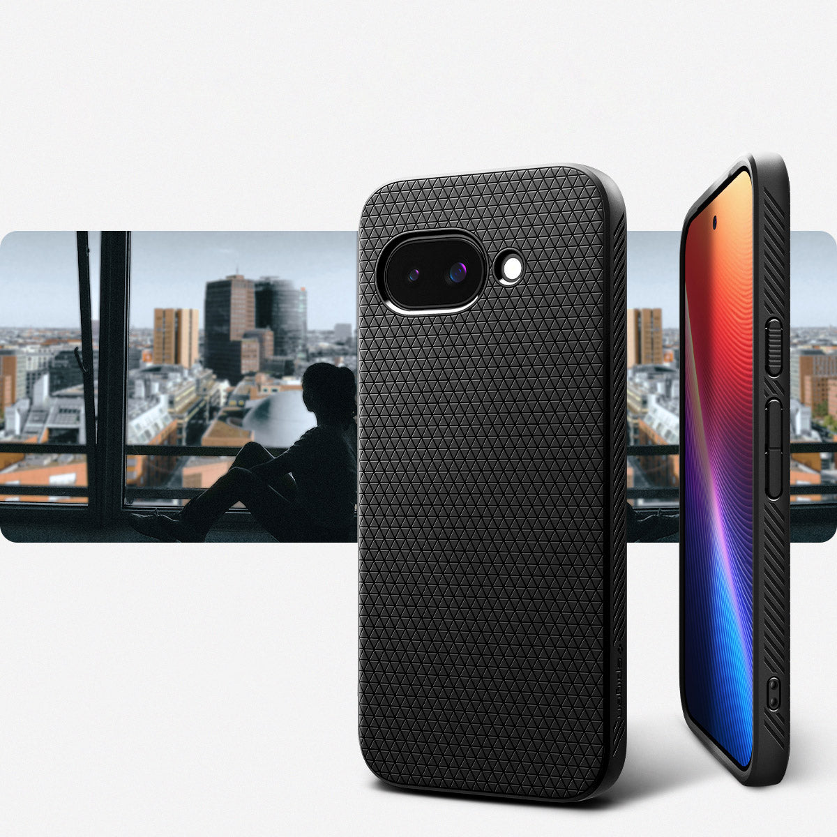 Handyhülle für Google Pixel 9a, Spigen Liquid Air, Schwarz
