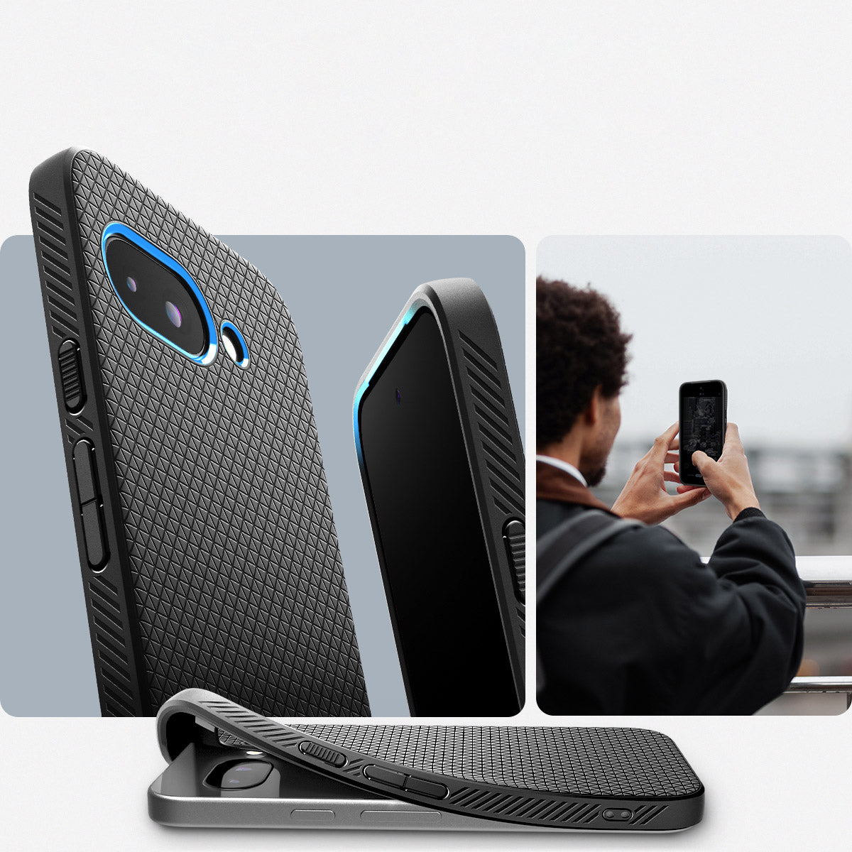 Handyhülle für Google Pixel 9a, Spigen Liquid Air, Schwarz