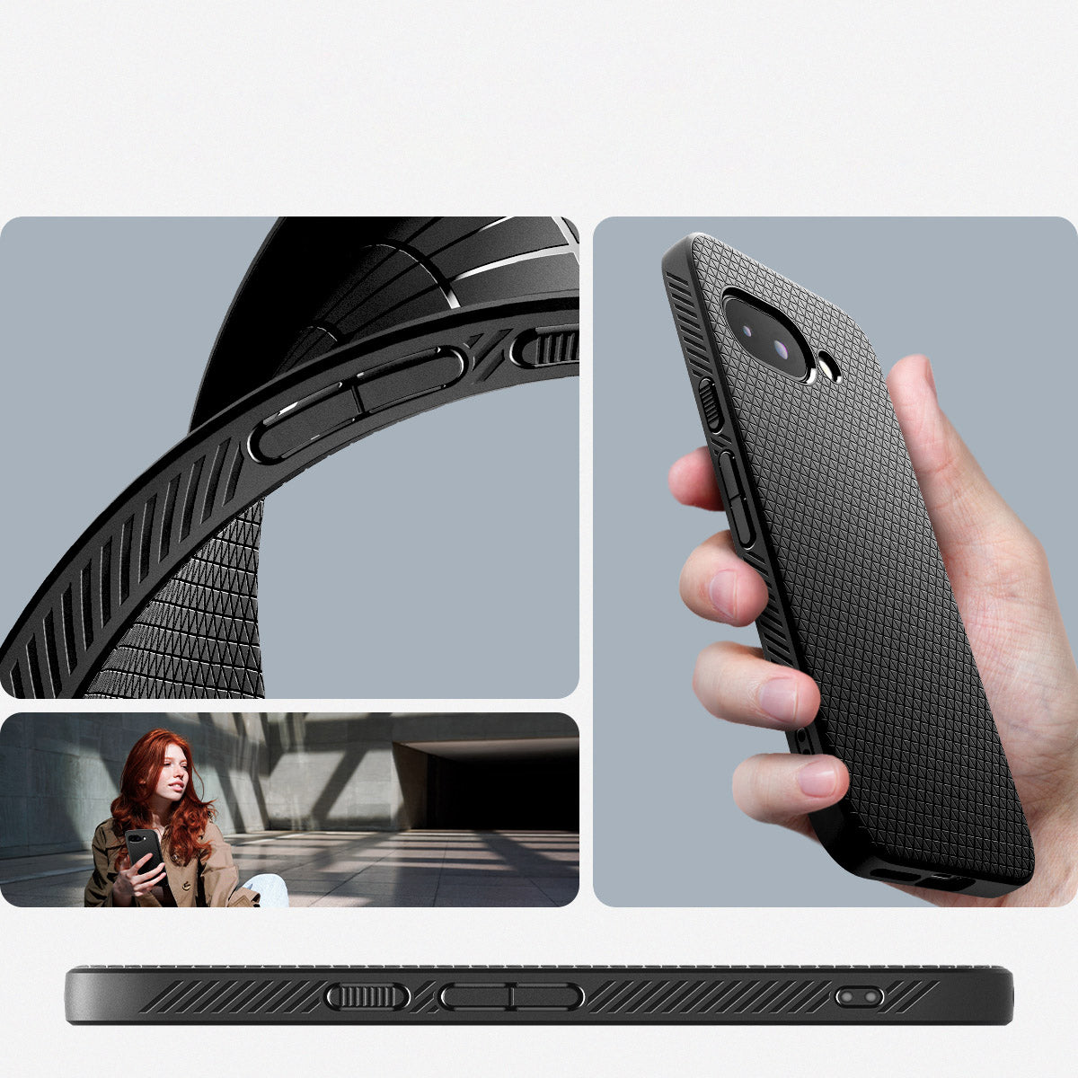 Handyhülle für Google Pixel 9a, Spigen Liquid Air, Schwarz