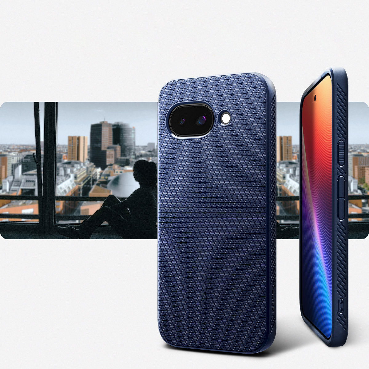 Handyhülle für Google Pixel 9a, Spigen Liquid Air, Dunkelblau