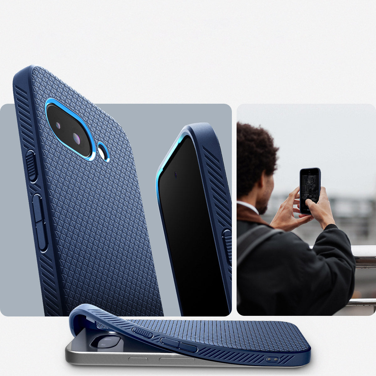 Handyhülle für Google Pixel 9a, Spigen Liquid Air, Dunkelblau