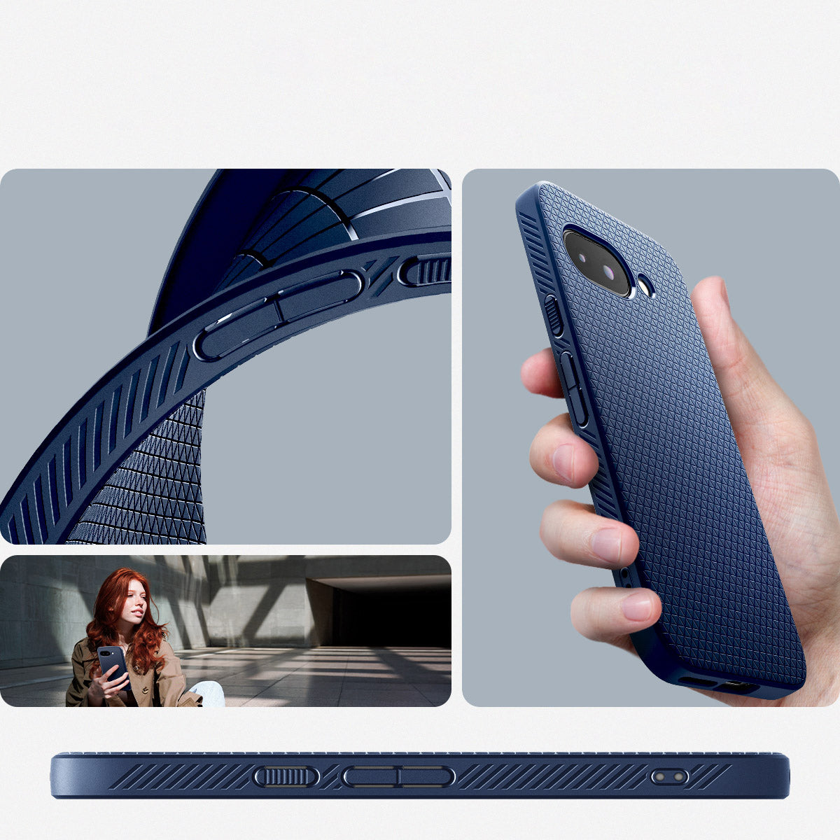 Handyhülle für Google Pixel 9a, Spigen Liquid Air, Dunkelblau