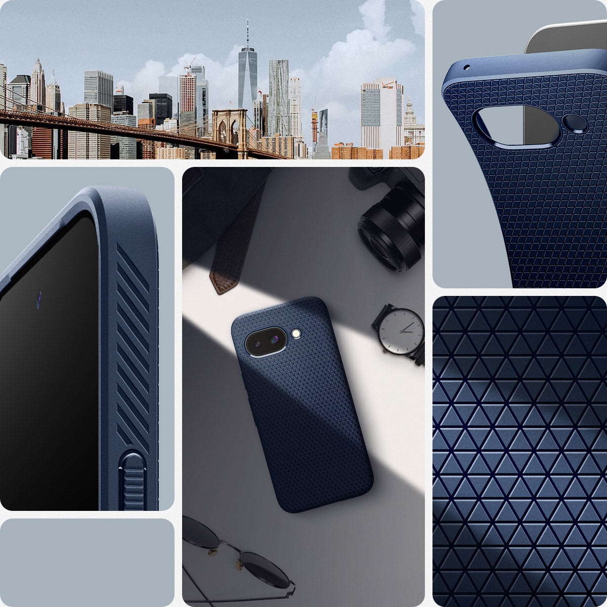 Handyhülle für Google Pixel 9a, Spigen Liquid Air, Dunkelblau