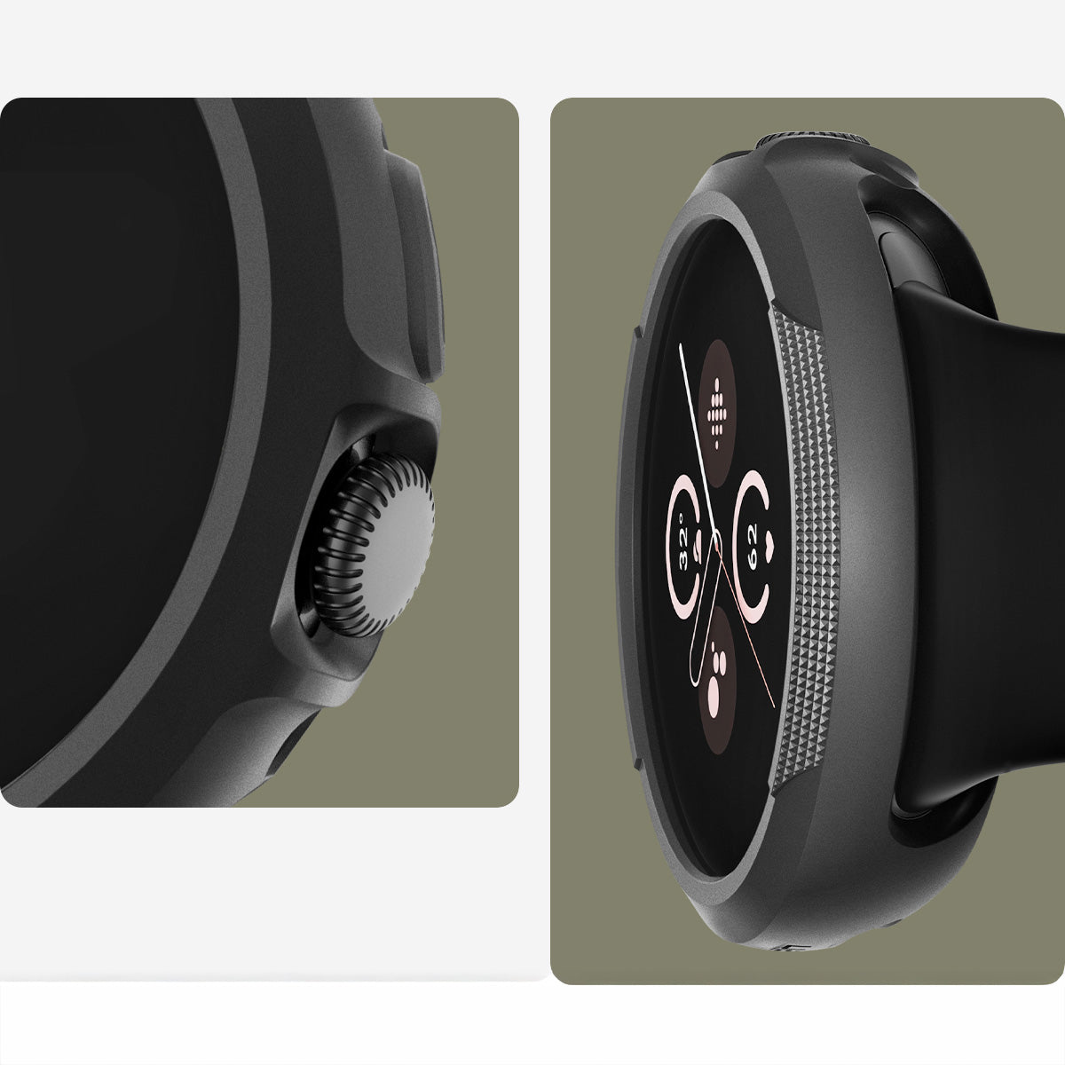 Hülle für Pixel Watch 3 (45 mm), Spigen Liquid Air, Schwarz
