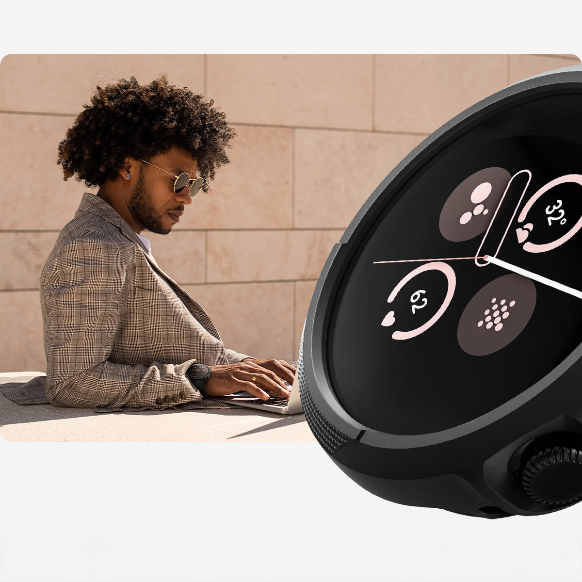 Hülle für Pixel Watch 3 (45 mm), Spigen Liquid Air, Schwarz