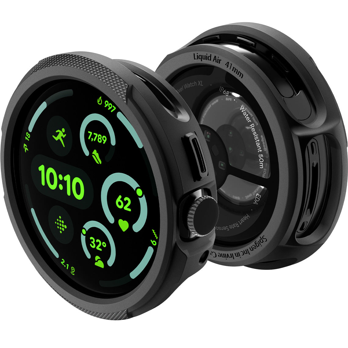 Hülle für Pixel Watch 4 41 mm, Spigen Liquid Air, Schwarz