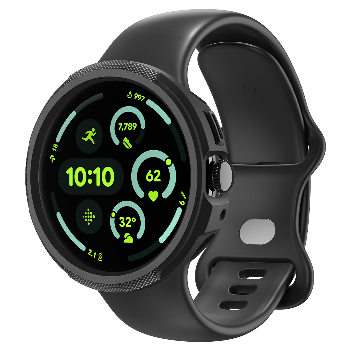 Hülle für Pixel Watch 4 41 mm, Spigen Liquid Air, Schwarz