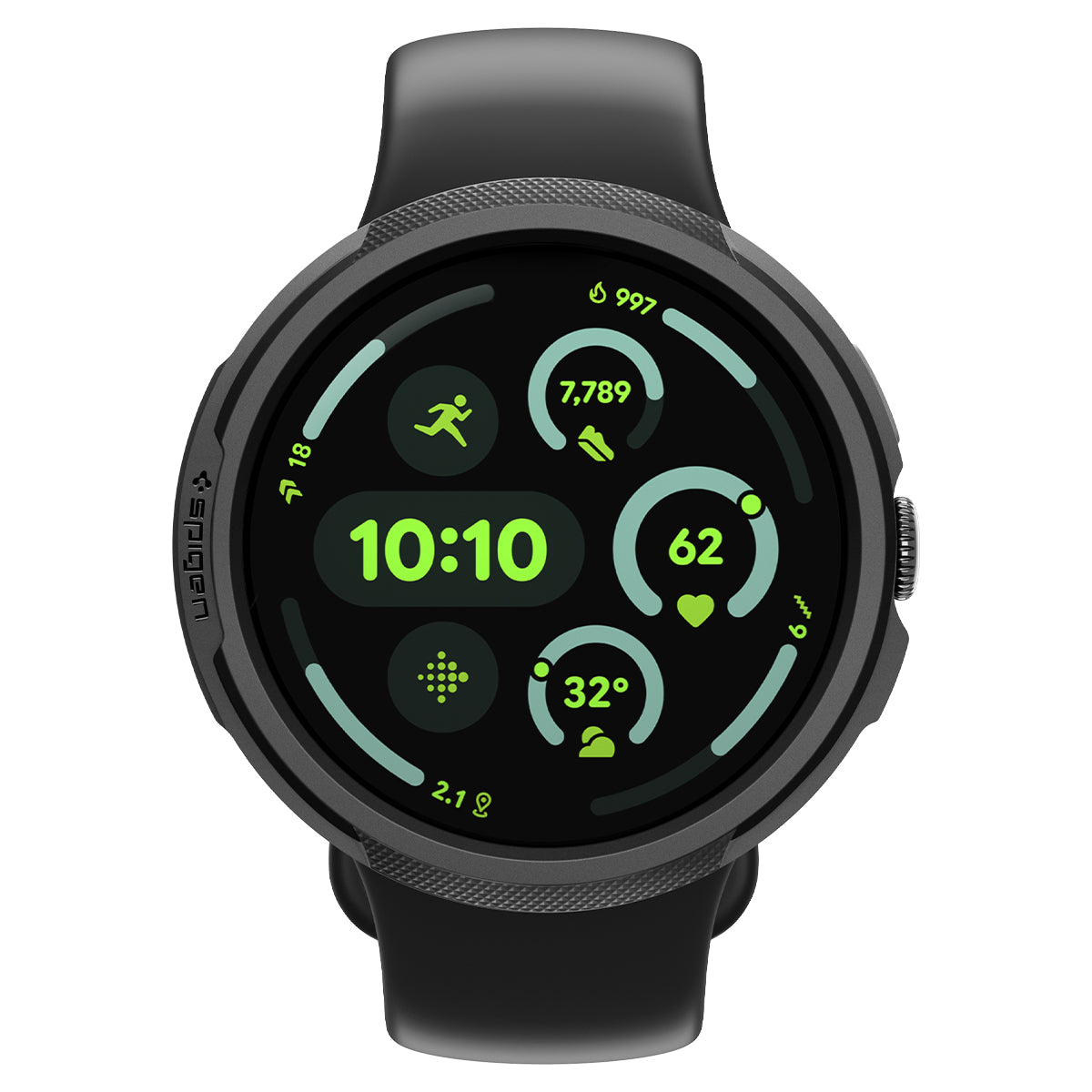 Hülle für Pixel Watch 4 41 mm, Spigen Liquid Air, Schwarz