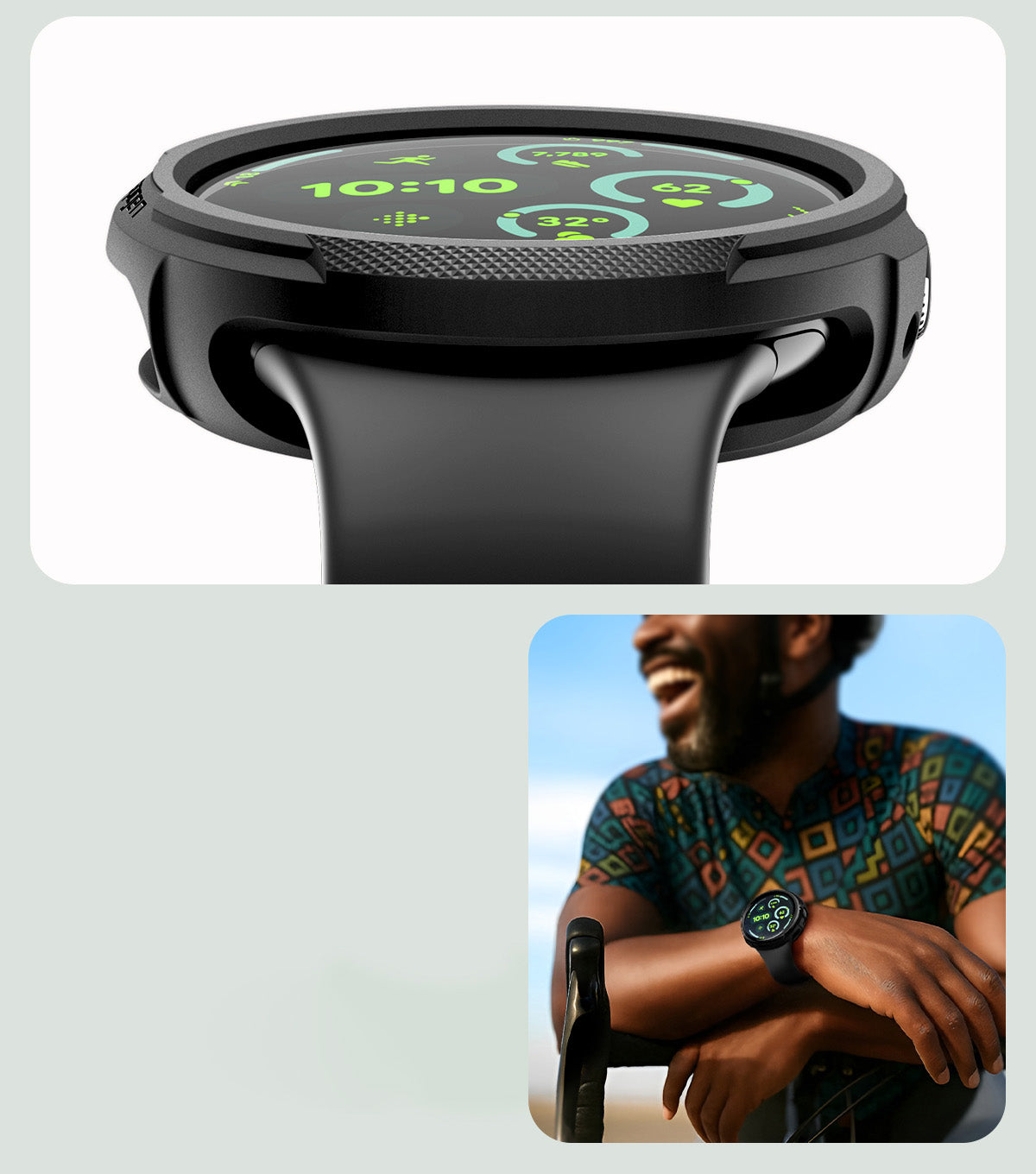 Hülle für Pixel Watch 4 41 mm, Spigen Liquid Air, Schwarz