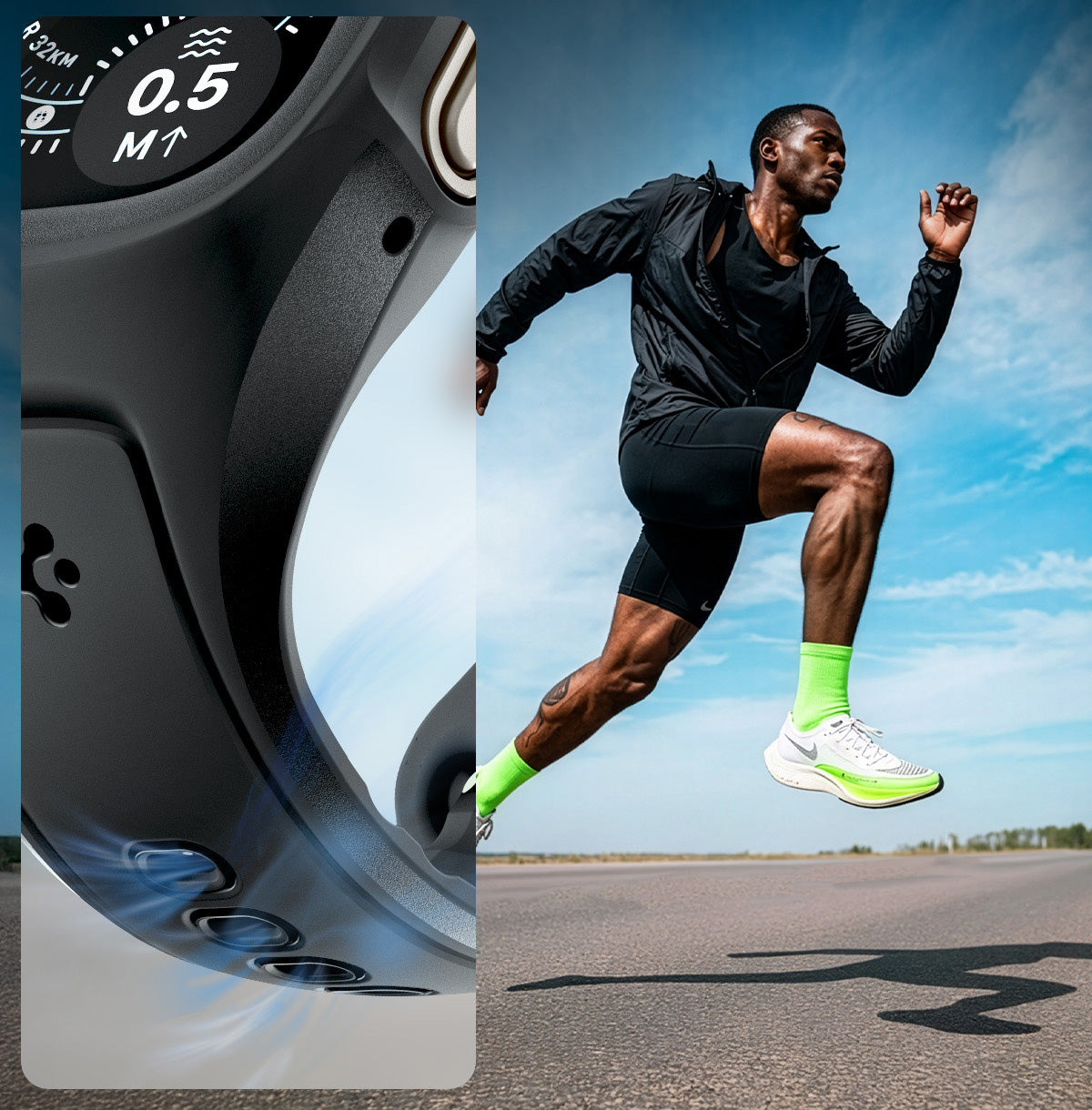 Hülle mit einem Armband für Apple Watch Ultra 3 / 2 / 1 (49 mm), Spigen Liquid Air Pro, Schwarz