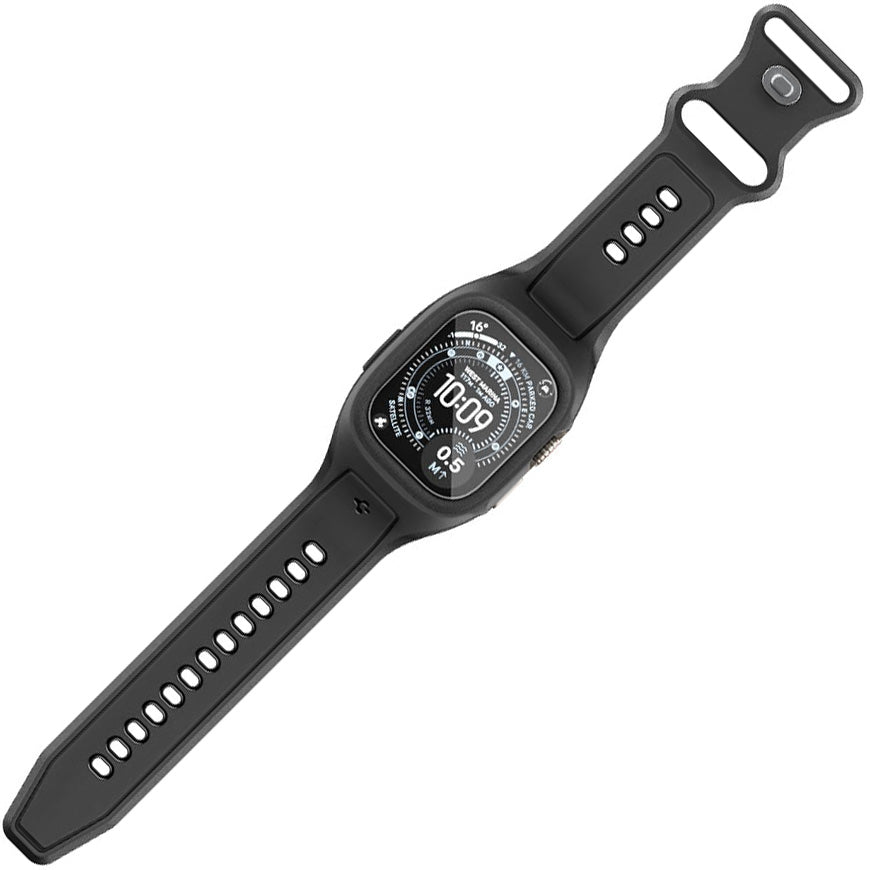 Hülle mit einem Armband + Glas für Apple Watch Ultra 3 / 2 / 1 (49 mm), Spigen Liquid Air Pro SP, Schwarz