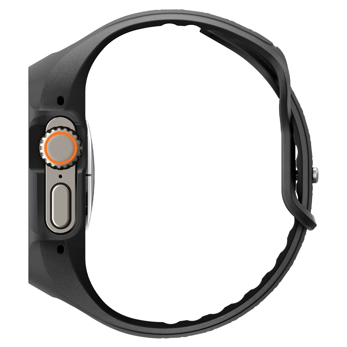 Hülle mit einem Armband + Glas für Apple Watch Ultra 3 / 2 / 1 (49 mm), Spigen Liquid Air Pro SP, Schwarz