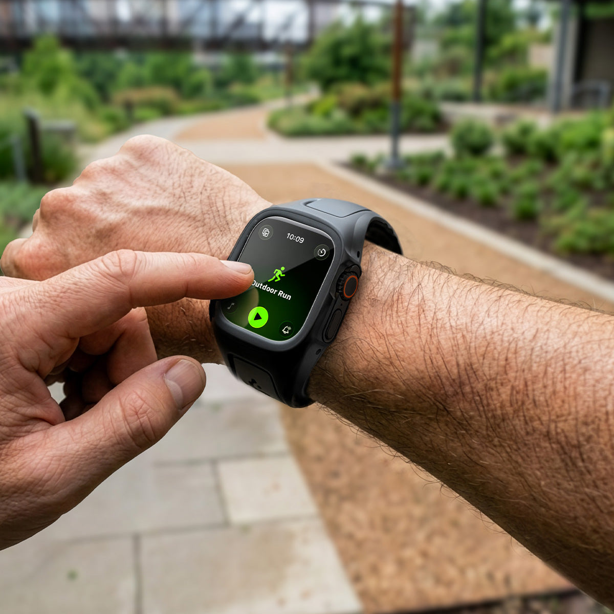 Hülle mit einem Armband + Glas für Apple Watch Ultra 3 / 2 / 1 (49 mm), Spigen Liquid Air Pro SP, Schwarz
